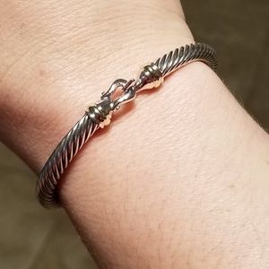 David Yurman buckle bracelet silver and gold Med